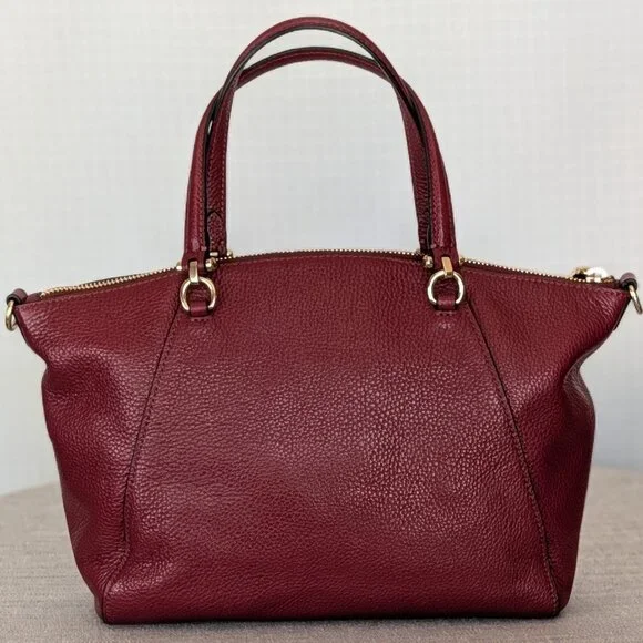 Coach 2020 Prairie Satchel 79997 Pebbled Leather Crossbody Bag – Deep Red - Picture 2 of 9